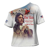 Tuskegee Airmen Red Tails Cross Shoulder Shirt Brave Enough to Fight - Wonder Print Shop