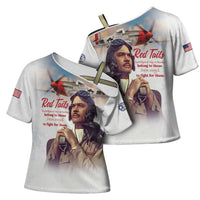 Tuskegee Airmen Red Tails Cross Shoulder Shirt Brave Enough to Fight - Wonder Print Shop