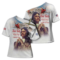 Tuskegee Airmen Red Tails Cross Shoulder Shirt Brave Enough to Fight - Wonder Print Shop