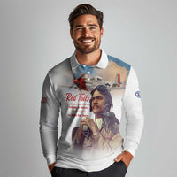 Tuskegee Airmen Red Tails Long Sleeve Polo Shirt Brave Enough to Fight - Wonder Print Shop