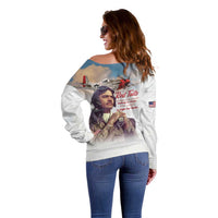 Tuskegee Airmen Red Tails Off Shoulder Sweater Brave Enough to Fight - Wonder Print Shop