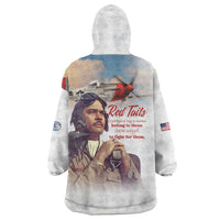 Tuskegee Airmen Red Tails Wearable Blanket Hoodie Brave Enough to Fight - Wonder Print Shop