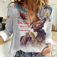 Tuskegee Airmen Red Tails Women Casual Shirt Brave Enough to Fight - Wonder Print Shop