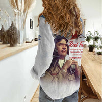 Tuskegee Airmen Red Tails Women Casual Shirt Brave Enough to Fight - Wonder Print Shop
