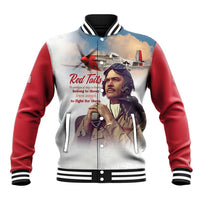 Tuskegee Airmen Red Tails Baseball Jacket Red - Brave Enough to Fight - Wonder Print Shop