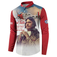 Tuskegee Airmen Red Tails Button Sweatshirt Red - Brave Enough to Fight - Wonder Print Shop