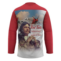Tuskegee Airmen Red Tails Hockey Jersey Red - Brave Enough to Fight - Wonder Print Shop