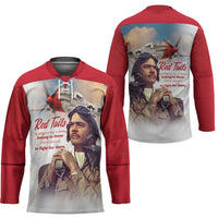 Tuskegee Airmen Red Tails Hockey Jersey Red - Brave Enough to Fight - Wonder Print Shop