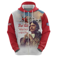Tuskegee Airmen Red Tails Hoodie Red - Brave Enough to Fight - Wonder Print Shop