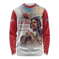 Tuskegee Airmen Red Tails Long Sleeve Shirt Red - Brave Enough to Fight - Wonder Print Shop