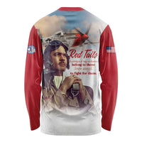 Tuskegee Airmen Red Tails Long Sleeve Shirt Red - Brave Enough to Fight - Wonder Print Shop