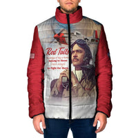 Tuskegee Airmen Red Tails Padded Jacket Red - Brave Enough to Fight - Wonder Print Shop