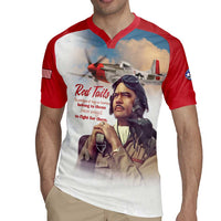 Tuskegee Airmen Red Tails Rugby Jersey Red - Brave Enough to Fight - Wonder Print Shop