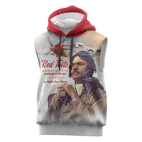 Tuskegee Airmen Red Tails Sleeveless Hoodie Red - Brave Enough to Fight - Wonder Print Shop