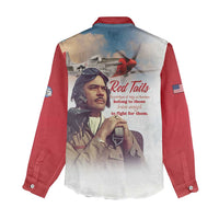 Tuskegee Airmen Red Tails Women Casual Shirt Red - Brave Enough to Fight - Wonder Print Shop