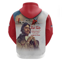 Tuskegee Airmen Red Tails Zip Hoodie Red - Brave Enough to Fight - Wonder Print Shop
