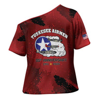 85 Years of Tuskegee Airmen Cross Shoulder Shirt 332nd Fighter Group Red Tails - Wonder Print Shop