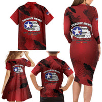 85 Years of Tuskegee Airmen Family Matching Long Sleeve Bodycon Dress and Hawaiian Shirt 332nd Fighter Group Red Tails - Wonder Print Shop