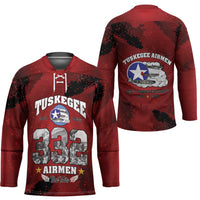 85 Years of Tuskegee Airmen Hockey Jersey 332nd Fighter Group Red Tails - Wonder Print Shop
