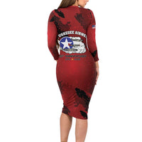 85 Years of Tuskegee Airmen Long Sleeve Bodycon Dress 332nd Fighter Group Red Tails - Wonder Print Shop