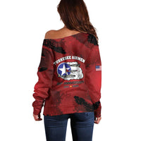 85 Years of Tuskegee Airmen Off Shoulder Sweater 332nd Fighter Group Red Tails - Wonder Print Shop
