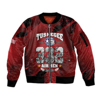 85 Years of Tuskegee Airmen Sleeve Zip Bomber Jacket 332nd Fighter Group Red Tails - Wonder Print Shop