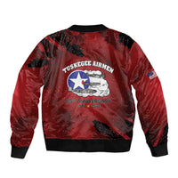 85 Years of Tuskegee Airmen Sleeve Zip Bomber Jacket 332nd Fighter Group Red Tails - Wonder Print Shop