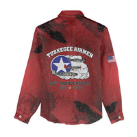 85 Years of Tuskegee Airmen Women Casual Shirt 332nd Fighter Group Red Tails - Wonder Print Shop