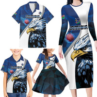 Custom Namibia Cricket Family Matching Long Sleeve Bodycon Dress and Hawaiian Shirt Go Champions