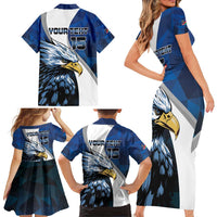 Custom Namibia Cricket Family Matching Short Sleeve Bodycon Dress and Hawaiian Shirt Go Champions