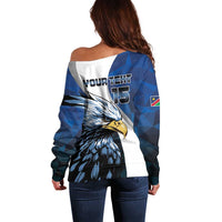Custom Namibia Cricket Off Shoulder Sweater Go Champions