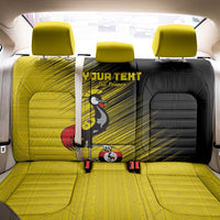 Custom Uganda Football Back Car Seat Cover Black Crowned Crane Mix Grunge Style - Yellow Color