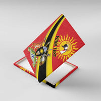 Personalized Uganda Canvas Wall Art Black Crowned Crane With Coat Of Arms