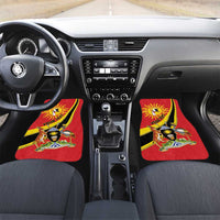 Personalized Uganda Car Mats Black Crowned Crane With Coat Of Arms