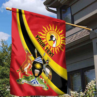 Personalized Uganda Garden Flag Black Crowned Crane With Coat Of Arms
