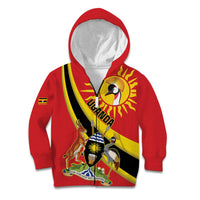 Personalized Uganda Kid Hoodie Black Crowned Crane With Coat Of Arms