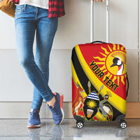 Personalized Uganda Luggage Cover Black Crowned Crane With Coat Of Arms