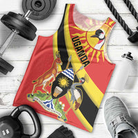 Personalized Uganda Men Tank Top Black Crowned Crane With Coat Of Arms