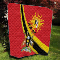 Personalized Uganda Quilt Black Crowned Crane With Coat Of Arms