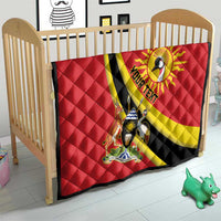 Personalized Uganda Quilt Black Crowned Crane With Coat Of Arms