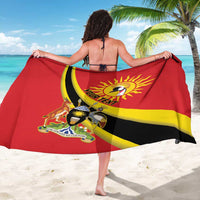 Personalized Uganda Sarong Black Crowned Crane With Coat Of Arms