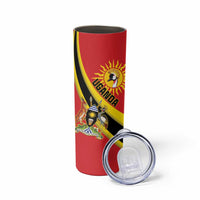 Personalised Uganda Skinny Tumbler Black Crowned Crane With Coat Of Arms