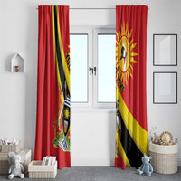 Personalized Uganda Window Curtain Black Crowned Crane With Coat Of Arms