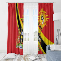 Personalized Uganda Window Curtain Black Crowned Crane With Coat Of Arms
