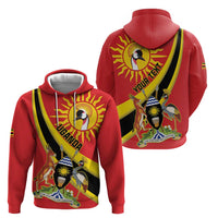 Personalized Uganda Zip Hoodie Black Crowned Crane With Coat Of Arms