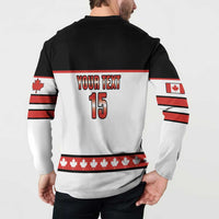 Custom Canada Ice Hockey Button Sweatshirt Go Team Canada