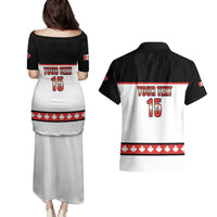 Custom Canada Ice Hockey Couples Matching Puletasi and Hawaiian Shirt Go Team Canada