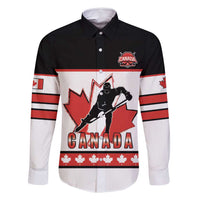 Custom Canada Ice Hockey Family Matching Long Sleeve Bodycon Dress and Hawaiian Shirt Go Team Canada
