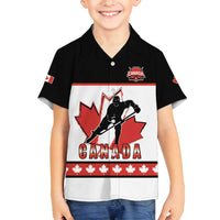 Custom Canada Ice Hockey Family Matching Long Sleeve Bodycon Dress and Hawaiian Shirt Go Team Canada