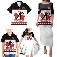 Custom Canada Ice Hockey Family Matching Puletasi and Hawaiian Shirt Go Team Canada